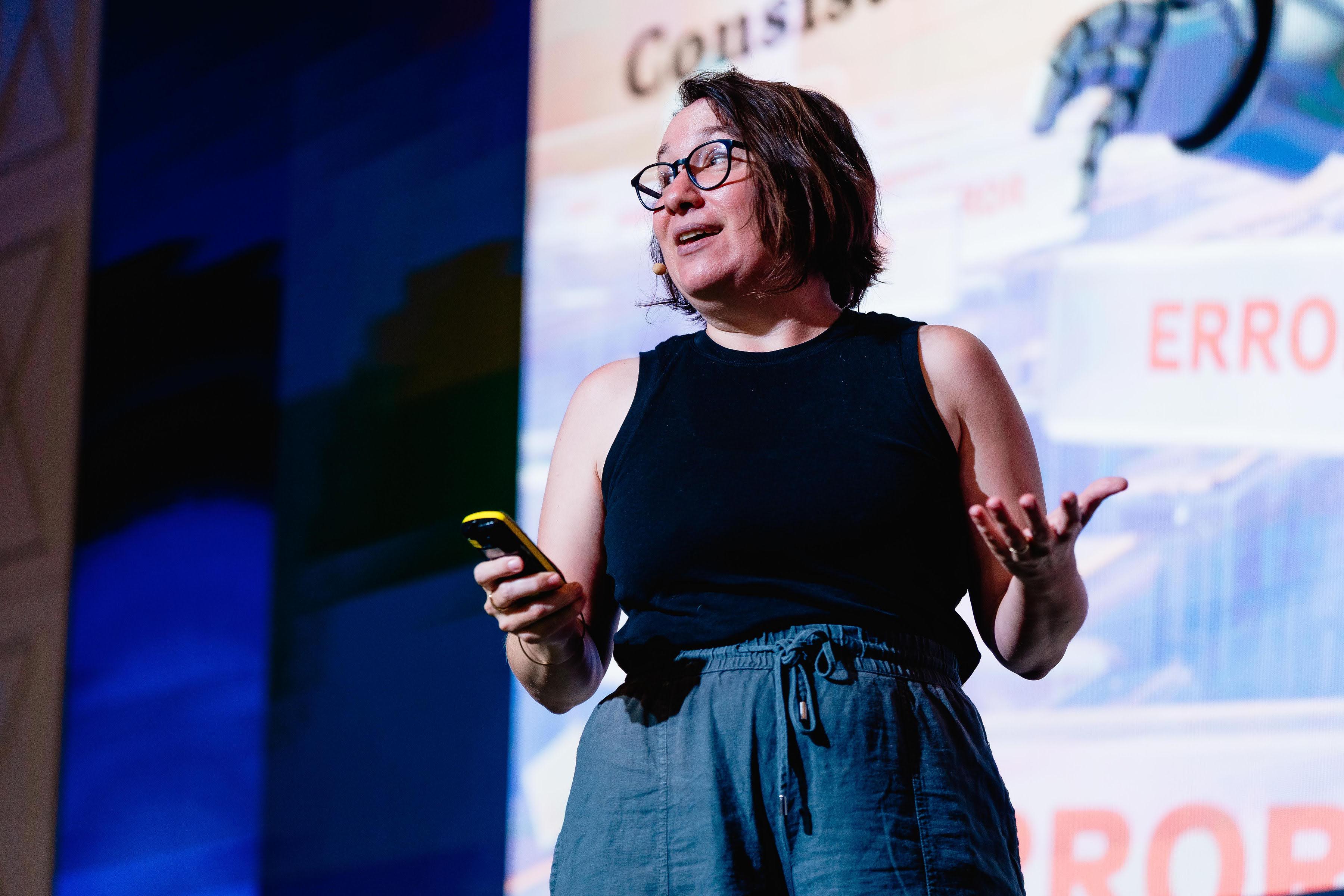 Danielle speaking at hayaData 2025